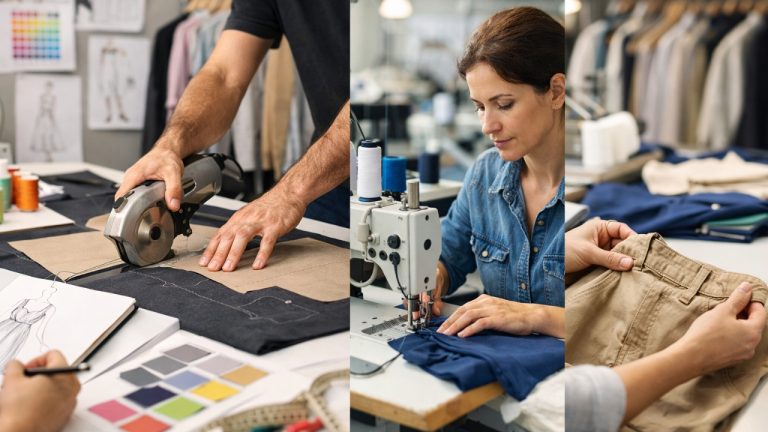 Principais etapas da fabricação de roupas